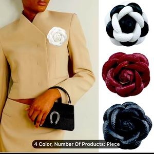 Beautiful camellia flower brooch